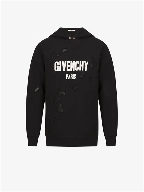 givenchy paris hoodie with holes|givenchy paris sweatshirt destroyed.